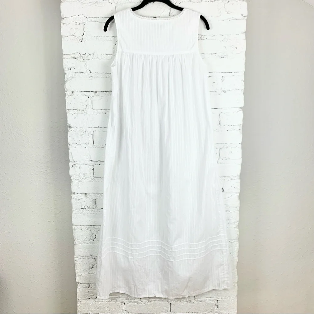 Eileen West White Cotton Lawn Ballet Gown Maxi Nightgown Dress S - Picture 10 of 12
